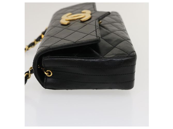 CHANEL Matelasse Borsa a spalla Pelle di agnello Nero Oro CC Auth jk1831 D'oro - vista 3