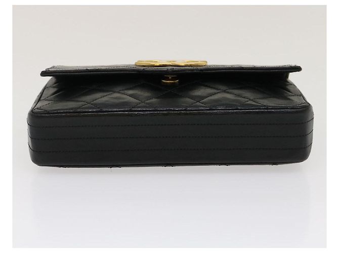 CHANEL Matelasse Borsa a spalla Pelle di agnello Nero Oro CC Auth jk1831 D'oro - vista 5