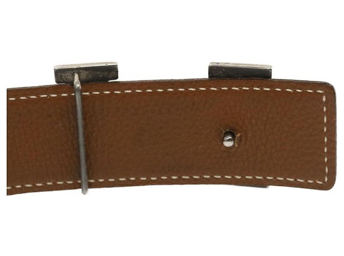 Hermès HERMES Constance H Buckle Gürtel Leder Schwarz Silber Auth gt2366 - Ansicht 5