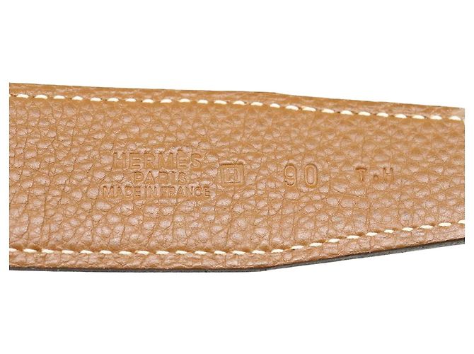 Hermès HERMES Constance H Buckle Gürtel Leder Schwarz Silber Auth gt2366 - Ansicht 9