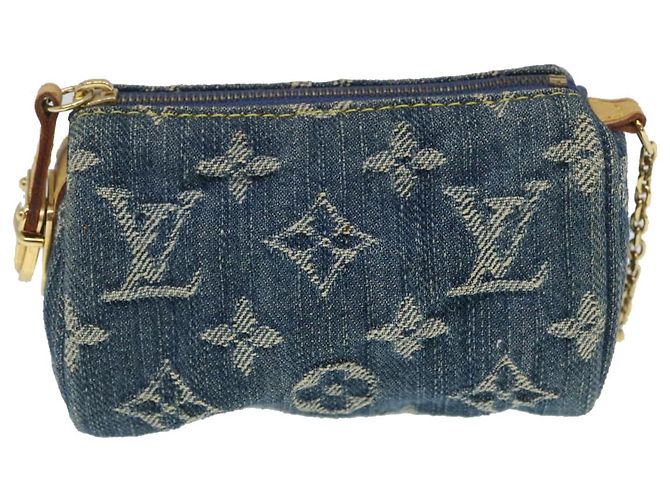 LOUIS VUITTON Monogram Denim Trousse Speedy Pochette Bleu M95082 LV Auth pt1033 - vue 13