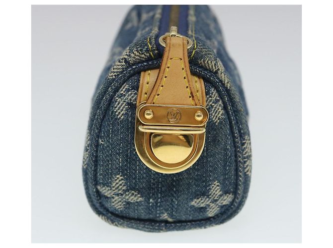 LOUIS VUITTON Monogram Denim Trousse Speedy Pochette Bleu M95082 LV Auth pt1033 - vue 3