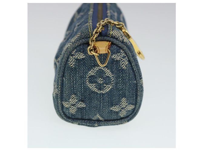 LOUIS VUITTON Monogram Denim Trousse Speedy Pochette Bleu M95082 LV Auth pt1033 - vue 4