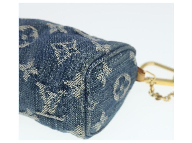 LOUIS VUITTON Monogram Denim Trousse Speedy Pochette Bleu M95082 LV Auth pt1033 - vue 7