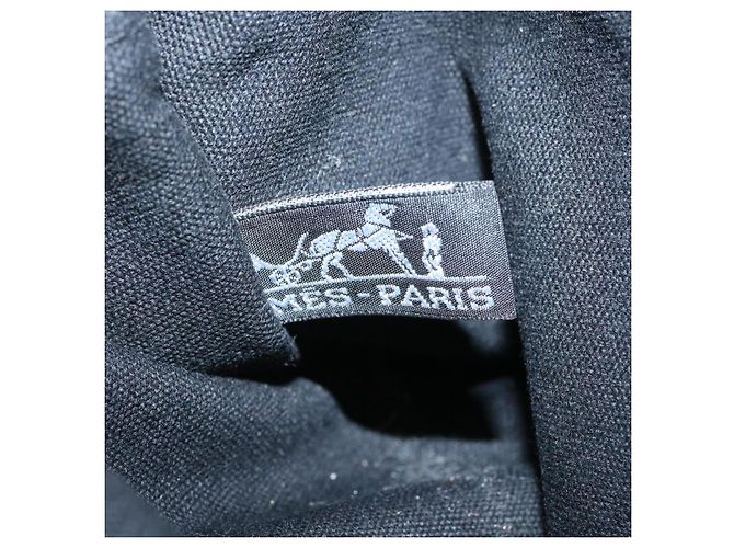 Hermès HERMES Troca Bolsa de mão horizontal PM Lona Preta Auth yt722 Preto - vista 10