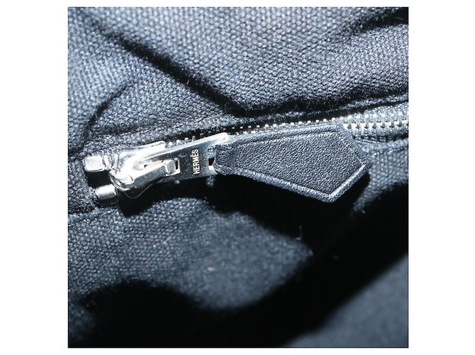 Hermès HERMES Troca Bolsa de mão horizontal PM Lona Preta Auth yt722 Preto - vista 22