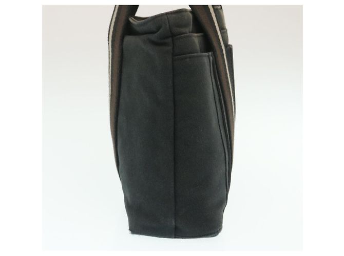 Hermès HERMES Troca Bolsa de mão horizontal PM Lona Preta Auth yt722 Preto - vista 4