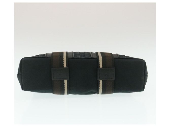 Hermès HERMES Troca Bolsa de mão horizontal PM Lona Preta Auth yt722 Preto - vista 5