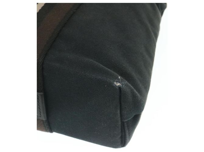 Hermès HERMES Troca Bolsa de mão horizontal PM Lona Preta Auth yt722 Preto - vista 9