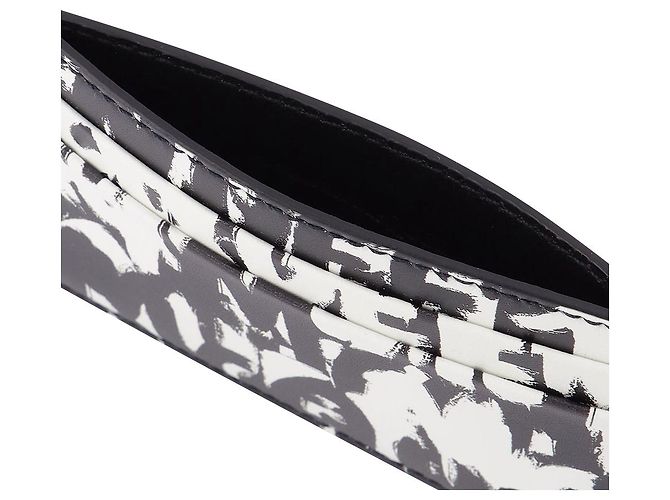 Alexander Mcqueen Portacarte in Pelle Nera e Bianca - vista 3