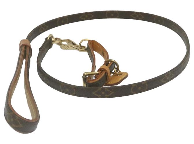 LOUIS VUITTON Monogram Leash Baxter Collier Baxter MM Dog Leash LV Auth yk4099 - vue 2