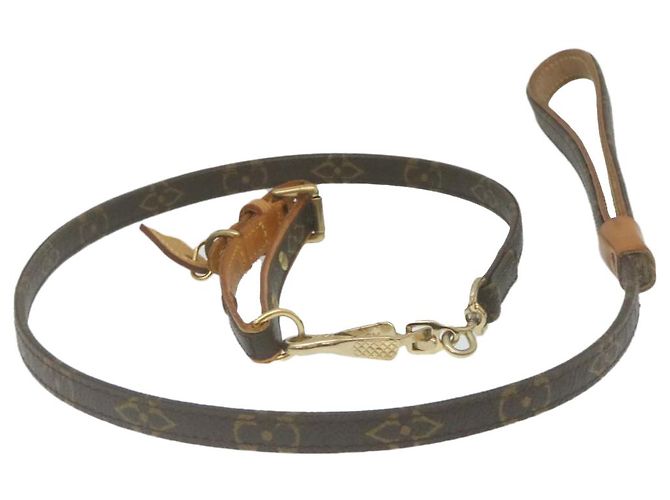 LOUIS VUITTON Monogram Leash Baxter Collier Baxter MM Dog Leash LV Auth yk4099 - vue 3