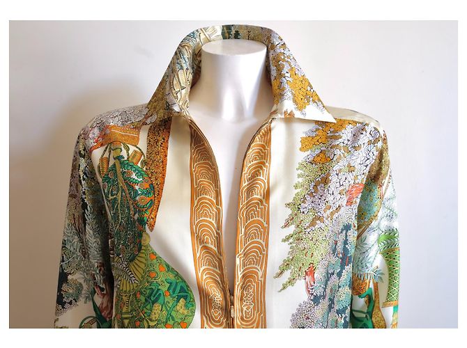 Parka de seda Hermès Les Légende de l'Arbre Multicolor - vista 8