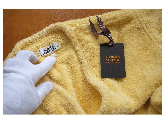Chaqueta de playa en algodón esponja amarilla Hermès Amarillo - vista 10