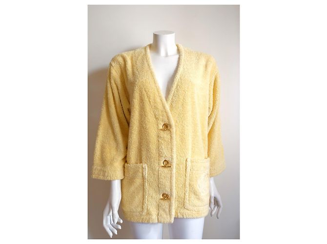 Chaqueta de playa en algodón esponja amarilla Hermès Amarillo - vista 2