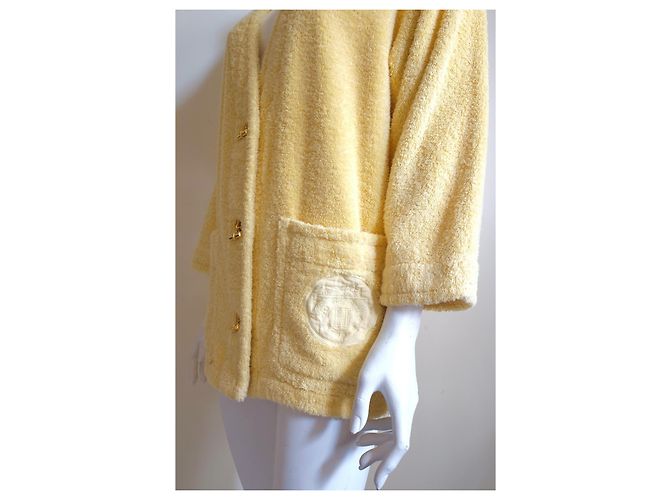 Chaqueta de playa en algodón esponja amarilla Hermès Amarillo - vista 6