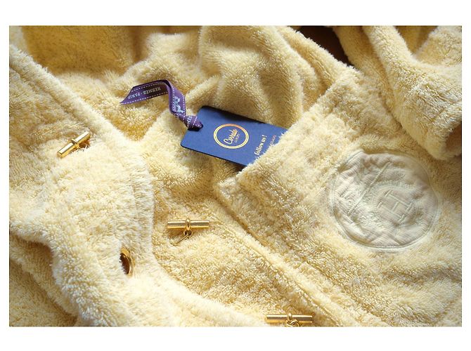 Chaqueta de playa en algodón esponja amarilla Hermès Amarillo - vista 9