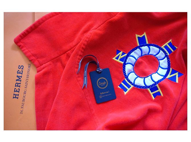 Chaqueta Hermès roja de chenilla de algodón bordada - vista 10