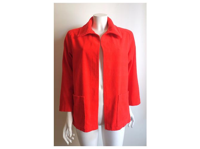 Chaqueta Hermès roja de chenilla de algodón bordada - vista 2