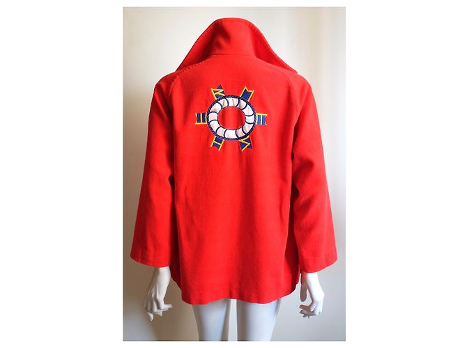 Chaqueta Hermès roja de chenilla de algodón bordada - vista 4