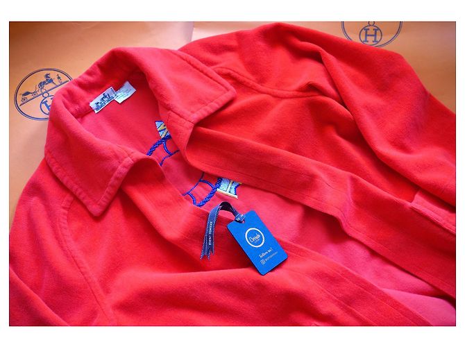 Chaqueta Hermès roja de chenilla de algodón bordada - vista 8