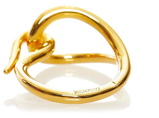 Hermès Hermes Gold Jumbo Hook Scarf Ring Golden - view 3