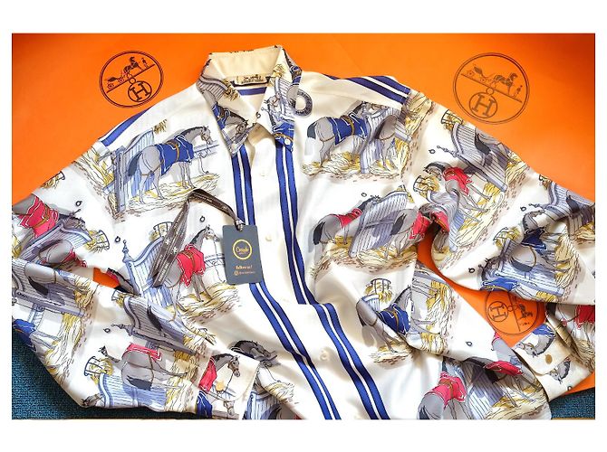 Seidenhemd für Herren von Hermès Mehrfarben - Ansicht 8