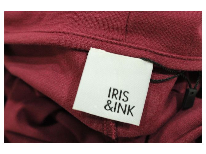 Vestido Midi Iris & Ink Front Knot em Viscose Borgonha Vermelho Bordeaux - vista 4