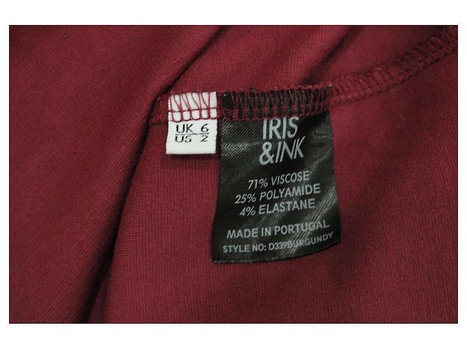 Vestido Midi Iris & Ink Front Knot em Viscose Borgonha Vermelho Bordeaux - vista 5