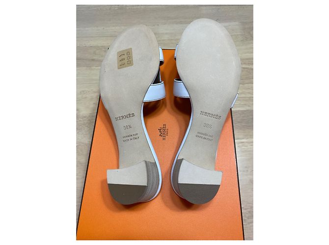 Sandali Hermès Oasis in pelle bianca Bianco - vista 3