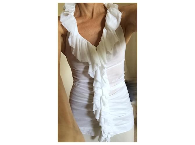 Autre Marque Top Blanco de Algodón con Espalda Descubierta - vista 7