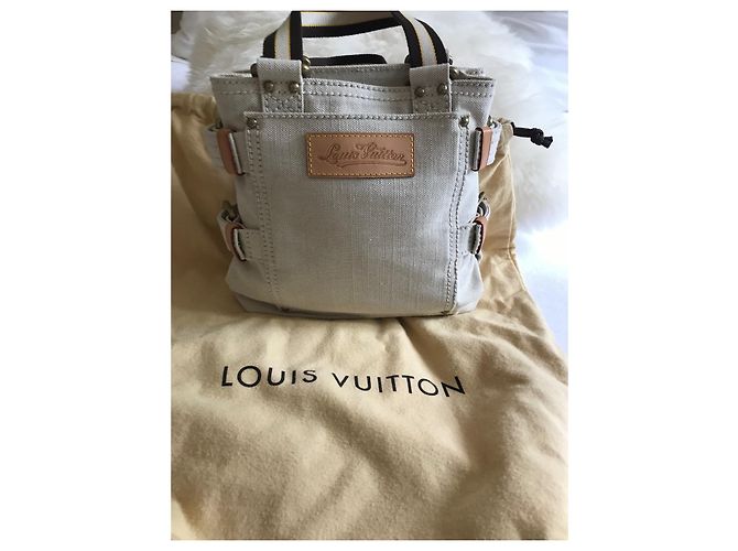 Borsa piccola Louis Vuitton in tela Beige Blu chiaro - vista 10