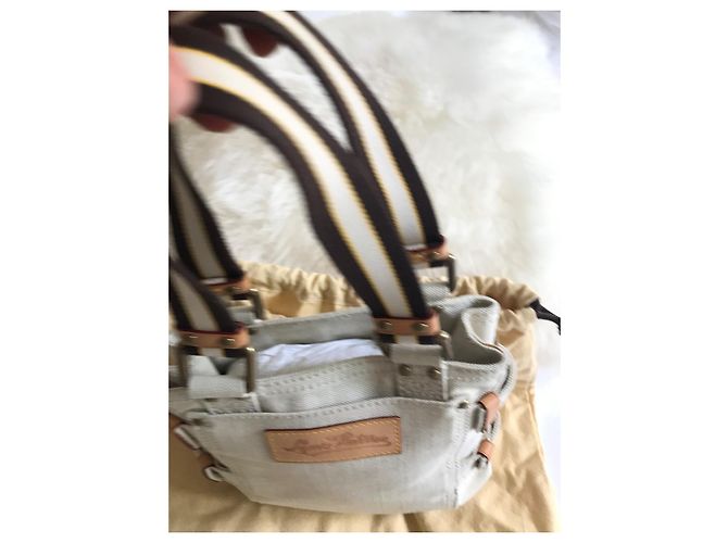 Borsa piccola Louis Vuitton in tela Beige Blu chiaro - vista 11