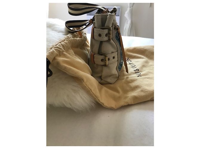 Borsa piccola Louis Vuitton in tela Beige Blu chiaro - vista 12
