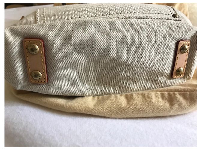 Borsa piccola Louis Vuitton in tela Beige Blu chiaro - vista 4