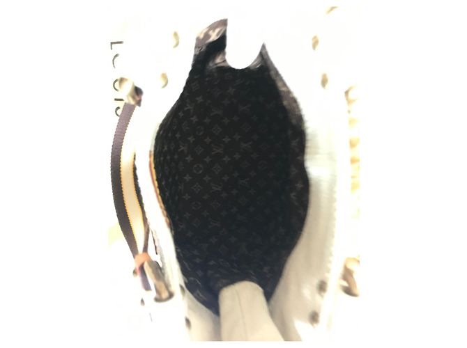 Borsa piccola Louis Vuitton in tela Beige Blu chiaro - vista 8