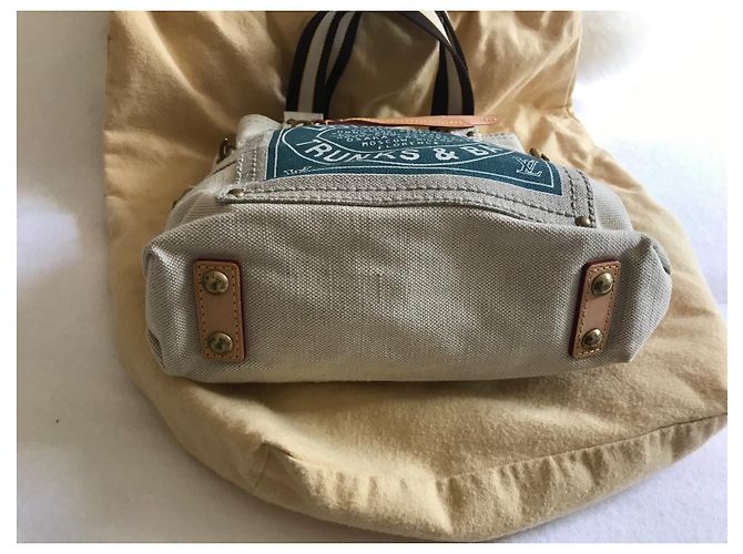 Borsa piccola Louis Vuitton in tela Beige Blu chiaro - vista 9