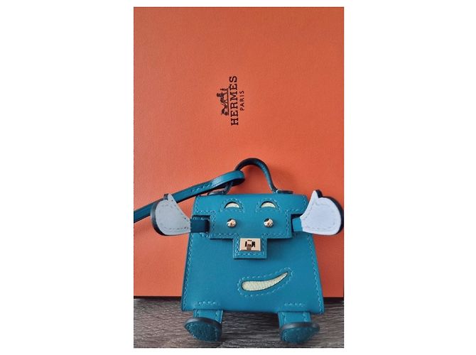 Hermès Ciondolo bambola Kelly Bianco Blu Silver hardware - vista 10