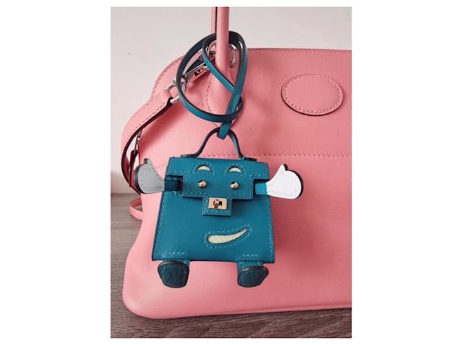 Hermès Ciondolo bambola Kelly Bianco Blu Silver hardware - vista 5