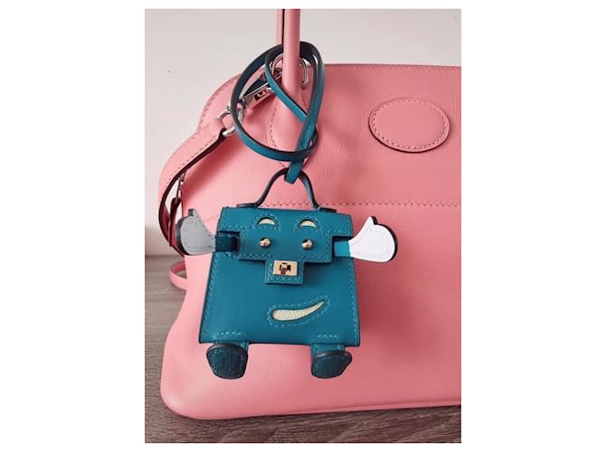 Hermès Ciondolo bambola Kelly Bianco Blu Silver hardware - vista 8