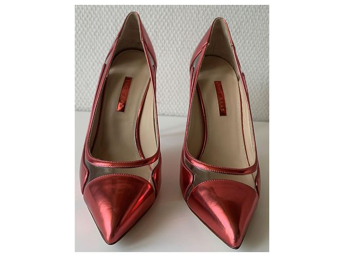 Décolleté Elie Saab in pelle corallo 35 - vista 4