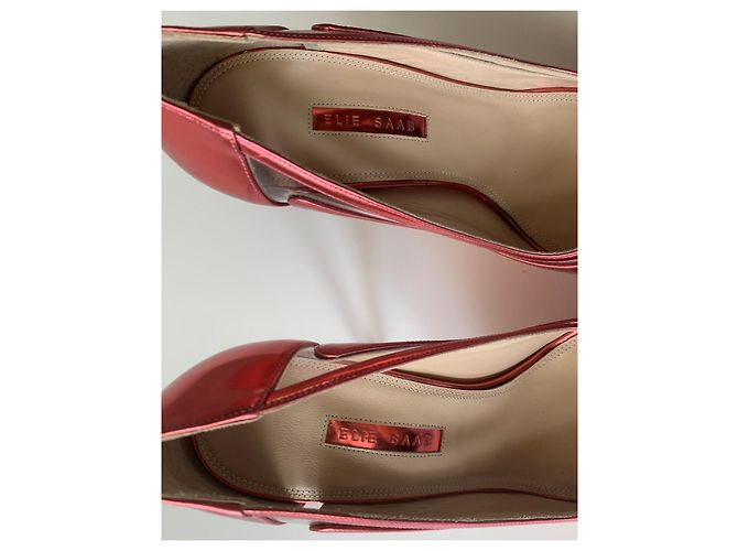 Décolleté Elie Saab in pelle corallo 35 - vista 5
