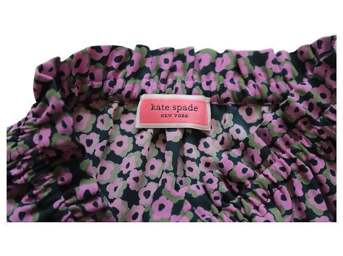 Camicetta Kate Spade a fiori con maniche contadine in seta viola Porpora - vista 7