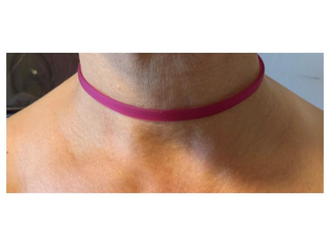 Collana Lalique in Silicone Rosa e Argento - vista 11