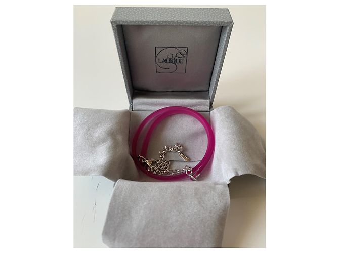 Collana Lalique in Silicone Rosa e Argento - vista 12