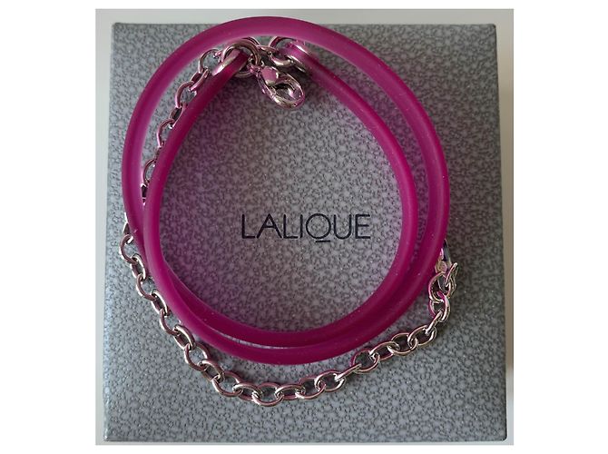 Collana Lalique in Silicone Rosa e Argento - vista 6