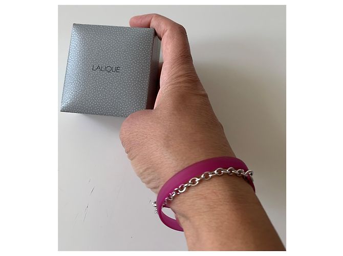 Collana Lalique in Silicone Rosa e Argento - vista 8