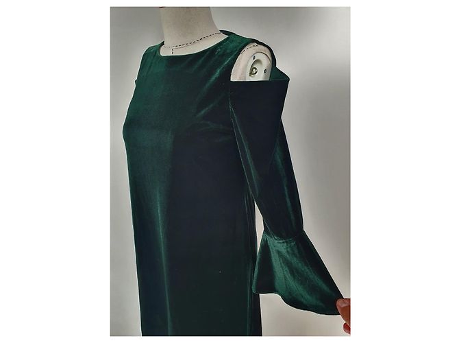 Ralph Lauren Samtkleid Grün Dunkelgrün - Ansicht 2