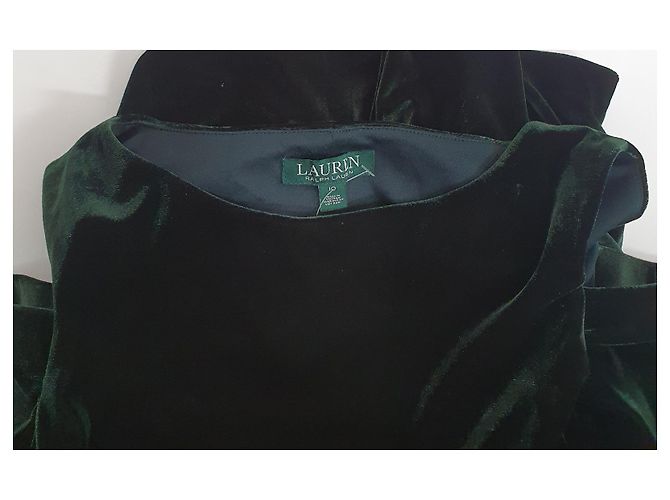 Ralph Lauren Samtkleid Grün Dunkelgrün - Ansicht 4