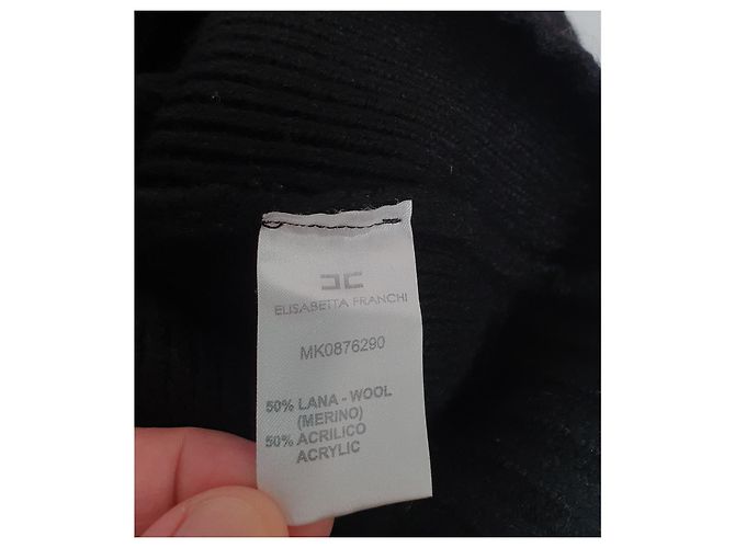 Elisabetta Franchi Strickjacke schwarz Wolle Acryl - Ansicht 6
